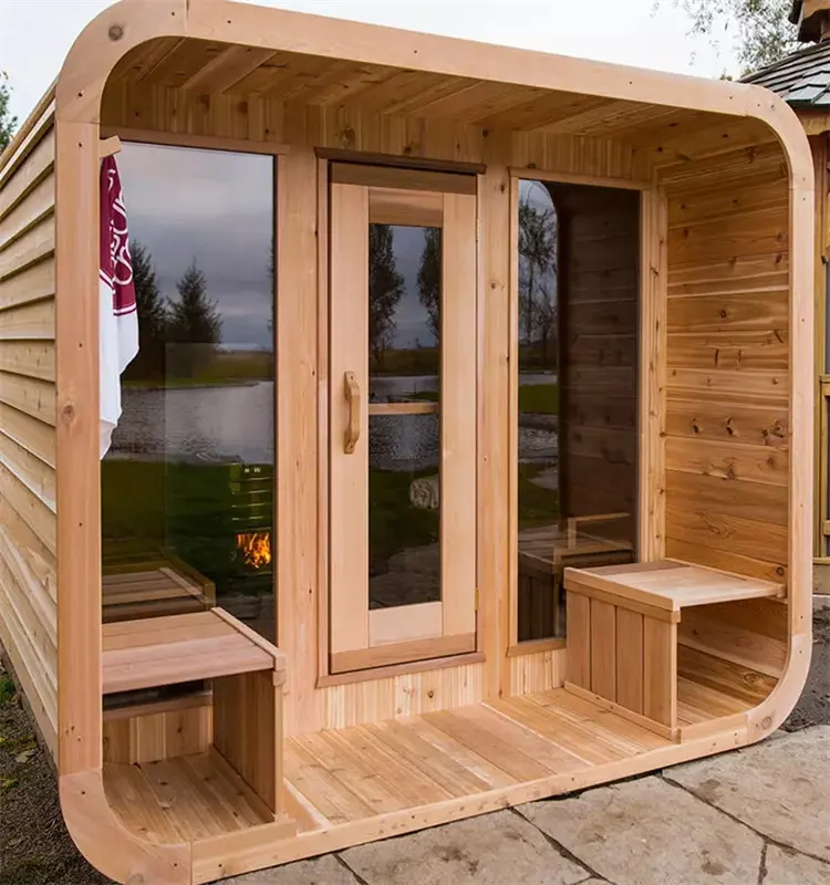 New design traditional wood fired outdoor sauna